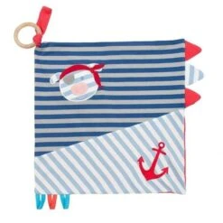 Apple Park™ Doudou Plat Lange 'Blankie' Organic Farm Buddies™ Cochon Pirate