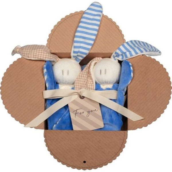 Coffret 2 Doudous HochetCoton Bio Keptin-jr Toddel Large Bleuet 21 Cm - Doudou Bio 1 Coffret 2 Doudous HochetCoton Bio Keptin-jr Toddel Large Bleuet 21 Cm - Doudou Bio