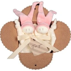 Coffret 2 Doudous Keptin-Jr Coton Bio Zmooz Saumon Small 16 Cm - Doudou Bio