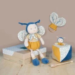 Cube D'activité Pollen 10cm Coton Bio Doudou Et Compagnie® - Doudou Bio Français -Doudou Bio Promos Boutique cube d activite pollen 10cm coton bio doudou et compagnie doudou bio francais 2