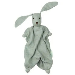Doudou Bébé Coton Bio Tino Mousseline Vert D'eau Hoppa®- Doudou Bio GOTS