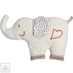 Doudou Bouillotte Efie Noyaux De Cerise Éléphant 30 Cm - Coton Bio Naturel