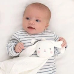 Doudou Mousseline De Coton Bio Lapin Albetta® 35 Cm - Lange Doudou -Doudou Bio Promos Boutique doudou en mousseline de coton bio lapin albetta lange doudou 2