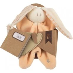 Doudou Hochet Coton Bio Keptin-jr Little Toddel Pèche 16cm - Doudou Ecologique -Doudou Bio Promos Boutique doudou hochet coton bio keptin jr little toddel peche 16cm doudou ecologique 2
