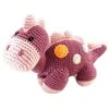 Doudou Hochet Dinosaure Steggi Violet 25cm Pebble® Maille Crochet Coton Bio - Doudou Bébé Bio