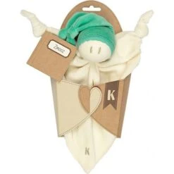Doudou Keptin-jr Coton Bio Zmooz LargeEcru & Bonnet Vert D'Eau 24cm - Doudou Bio -Doudou Bio Promos Boutique doudou keptin jr coton bio zmooz ecru bonnet vert d eau doudou bio 2