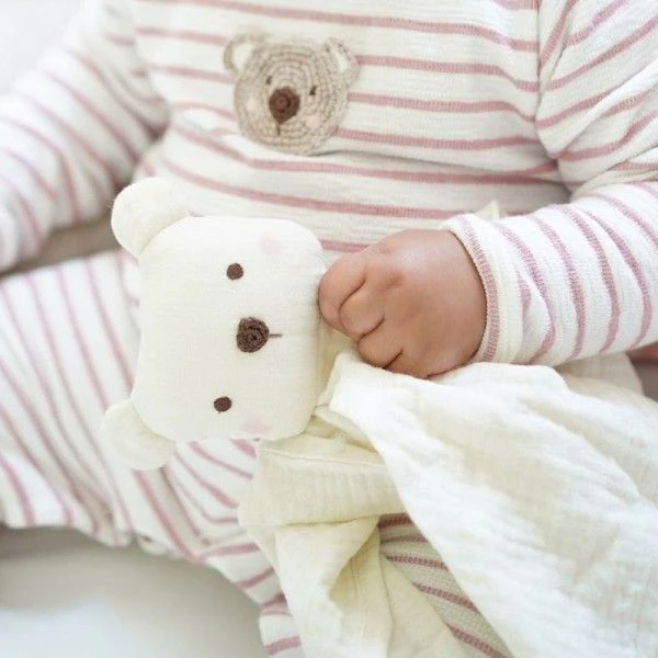 Doudou Lange Mousseline De Coton Bio Ours Albetta® 35cm - Doudou Lange 2 Doudou Lange Mousseline De Coton Bio Ours Albetta® 35cm - Doudou Lange – Image 2