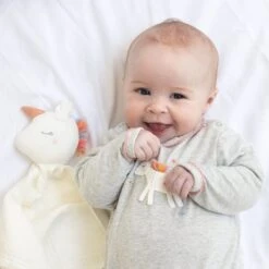 Doudou Mousseline De Coton Bio Licorne Albetta® 35cm - Lange Doudou -Doudou Bio Promos Boutique doudou mousseline de coton bio licorne albetta lange doudou 3