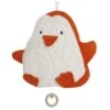 Doudou Musical Coton Bio Efie® Pingouin Orange & Blanc 24 Cm Efie® - Doudou Bio Naturel Efie