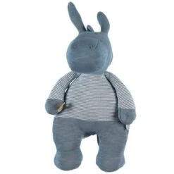 Doudou Peluche Coton Bio Âne Paco Bleu 32cm Noukie's® - Bébé Bio