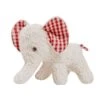 Doudou Peluche Efie Petit Elephant Naturel Blanc & Vichy 20 Cm - Jouet Bio GOTS