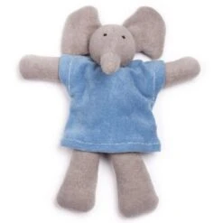 Doudou Peluche Eléphant Bleu 23cm Nanchen Natur® Coton & Laine Bio- Jouet Bio