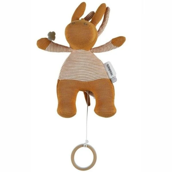 Doudou Peluche Musicale Coton Bio Paco Ocre Noukie's® - Bébé Bio 2 Doudou Peluche Musicale Coton Bio Paco Ocre Noukie's® - Bébé Bio – Image 2