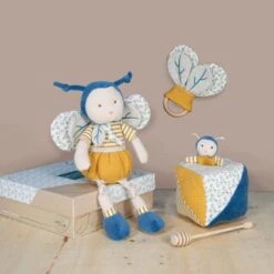 Doudou Peluche Pollen L'abeille 30cm Coton Bio Doudou Et Compagnie® - Doudou Bio Français -Doudou Bio Promos Boutique doudou peluche pollen l abeille 30cm coton bio doudou et compagnie doudou bio francais 3