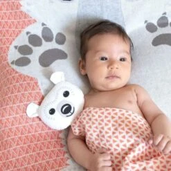 Doudou Plat 28cm Coton Bio Ours Polaire Coq En Pâte® - Doudou Coton Bio -Doudou Bio Promos Boutique doudou plat 28cm coton bio ours polaire coq en pate cartable coton bio 2