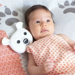 Doudou Plat 28cm Coton Bio Ours Polaire Coq En Pâte® - Doudou Coton Bio -Doudou Bio Promos Boutique doudou plat 28cm coton bio ours polaire coq en pate cartable coton bio 4