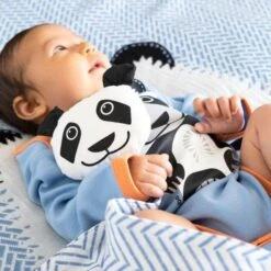 Doudou Plat 28cm Coton Bio Panda Coq En Pâte® - Doudou Coton Bio -Doudou Bio Promos Boutique doudou plat 28cm coton bio panda coq en pate doudou coton bio 2