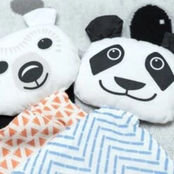 Doudou Plat 28cm Coton Bio Panda Coq En Pâte® - Doudou Coton Bio -Doudou Bio Promos Boutique doudou plat 28cm coton bio panda coq en pate doudou coton bio 3