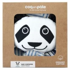 Doudou Plat 28cm Coton Bio Panda Coq En Pâte® - Doudou Coton Bio -Doudou Bio Promos Boutique doudou plat 28cm coton bio panda coq en pate doudou coton bio 4