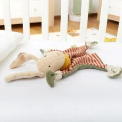 Doudou Plat à Nœuds Lapin Bio Serie Green Sigikid® 28 Cm - Doudou Plat Coton Naturel -Doudou Bio Promos Boutique doudou plat a noeuds lapin bio green sigikid coton naturel 2