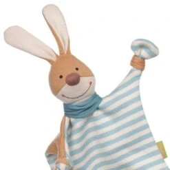 Doudou Plat à Nœuds Sigikid® Lapin Pantin Jersey Marinière Green 28 Cm - Peluche Lapin -Doudou Bio Promos Boutique doudou plat a noeuds sigikid lapin pantin tricote green 28 cm peluche lapin 2