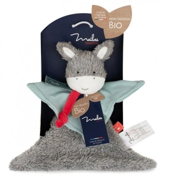 Doudou Plat Ane 22 Cm Maïlou Tradition® Coton Bio - Doudou Bio Fait En France 3 Doudou Plat Ane 22 Cm Maïlou Tradition® Coton Bio - Doudou Bio Fait En France – Image 3