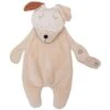 Doudou Plat Attache Sucette Chien Beige Wooly Organic® Coton Bio 35 Cm - Doudou Bio GOTS
