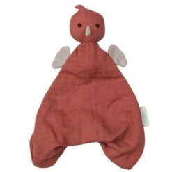 Doudou Plat Bébé Hoppa® Poussin Pico Mousseline Rose Cerise 24cm Coton Bio GOTS - Doudou Bébé