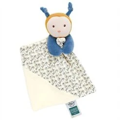 Doudou Plat Bébé L'abeille Ocre 20cm Coton Bio Doudou Et Compagnie® - Doudou Bio Français