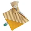 Doudou Plat Bébé L'ours Rayé-ocre 20cm Coton Bio Doudou Et Compagnie® - Doudou Bio Français