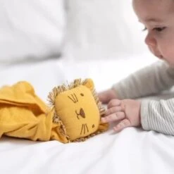 Doudou Plat Carré Lange Mousseline De Coton Bio Lion Albetta® 35cm - Lange Doudou -Doudou Bio Promos Boutique doudou plat carre lange mousseline de coton bio lion albetta lange doudou 3
