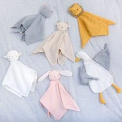 Doudou Plat Carré Lange Mousseline De Coton Bio Lion Albetta® 35cm - Lange Doudou -Doudou Bio Promos Boutique doudou plat carre lange mousseline de coton bio lion albetta lange doudou 5