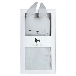Doudou Plat Carré Lapin Gris Argent Fabelab® Coton Bio GOTS - Doudou Bio Scandinave -Doudou Bio Promos Boutique doudou plat carre lapin gris argent fabelab coton bio gots doudou bio scandinave 2