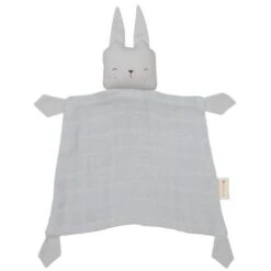 Doudou Plat Carré Lapin Gris Argent Fabelab® Coton Bio GOTS - Doudou Bio Scandinave