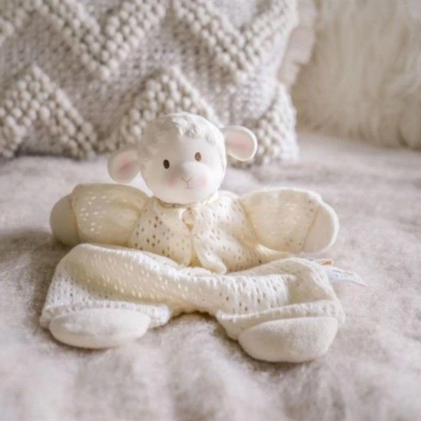 Doudou Plat Coton Bio & Caoutchouc Naturel Bahbah L'agneau Tikiri® - Jouet Bio 5 Doudou Plat Coton Bio & Caoutchouc Naturel Bahbah L'agneau Tikiri® - Jouet Bio – Image 5