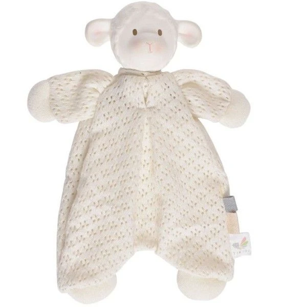 Doudou Plat Coton Bio & Caoutchouc Naturel Bahbah L'agneau Tikiri® - Jouet Bio 1 Doudou Plat Coton Bio & Caoutchouc Naturel Bahbah L'agneau Tikiri® - Jouet Bio