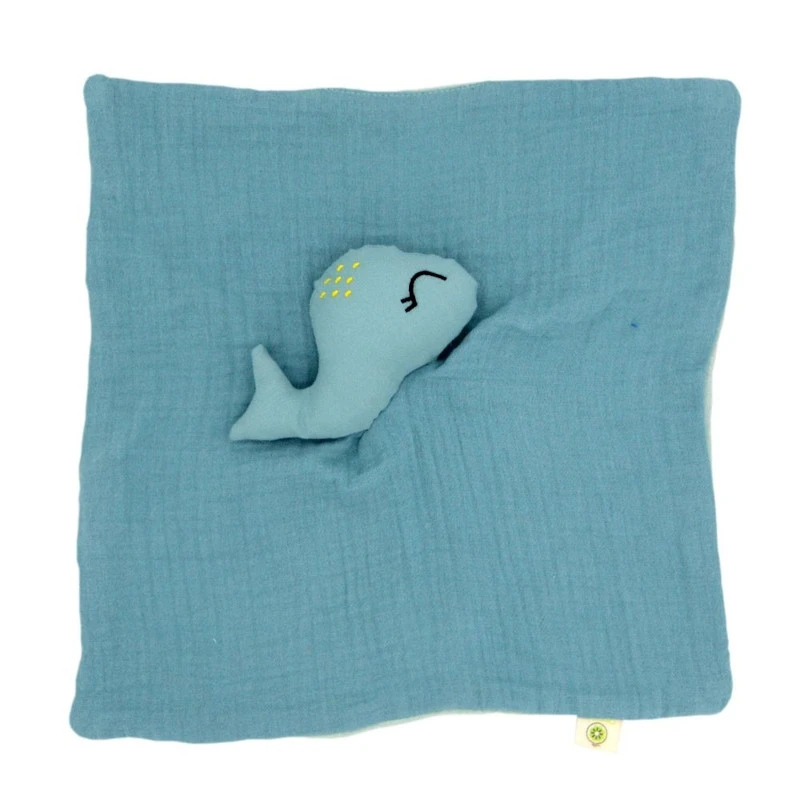 Doudou Plat Lange Coton Bio Baleine APunt Barcelona® 30cm- Doudou Bébé Bio 1 Doudou Plat Lange Coton Bio Baleine APunt Barcelona® 30cm- Doudou Bébé Bio
