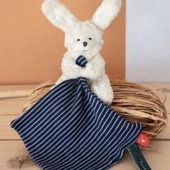 Doudou Plat & Pantin Lapin Peluche Maïlou Tradition® Coton Bio - Doudou Bio Français -Doudou Bio Promos Boutique doudou plat pantin lapin peluche mailou tradition coton bio doudou bio francais 2