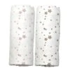 Duo De Langes Etoiles Roses & Taupes Hoppa® Coton Bio GOTS - Lange Coton Bio