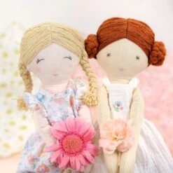 Grande Poupée De Tissu Fleurie Georgia 40 Cm Coton Bio Albetta® - Poupée Tissu Bio -Doudou Bio Promos Boutique grande poupee de tissu fleurie georgia coton bio albetta poupee tissu bio coton lin 2