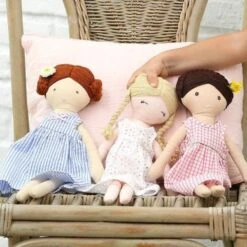 Grande Poupée De Tissu Fleurie Georgia 40 Cm Coton Bio Albetta® - Poupée Tissu Bio -Doudou Bio Promos Boutique grande poupee de tissu fleurie georgia coton bio albetta poupee tissu bio coton lin 3