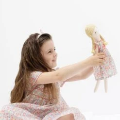 Grande Poupée De Tissu Fleurie Georgia 40 Cm Coton Bio Albetta® - Poupée Tissu Bio -Doudou Bio Promos Boutique grande poupee de tissu fleurie georgia coton bio albetta poupee tissu bio coton lin 6