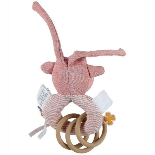 Hochet Attache Tétine & Anneau De Dentition Coton Bio & Caoutchouc Lola Rose Noukie's® - Bébé Bio 2 Hochet Attache Tétine & Anneau De Dentition Coton Bio & Caoutchouc Lola Rose Noukie's® - Bébé Bio – Image 2