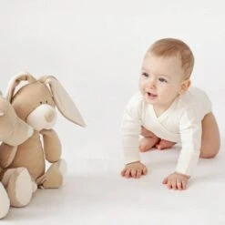 Doudou Bio Promos Boutique -Doudou Bio Promos Boutique hochet bio anneau de dentition lapin bunny wooly organic coton bio 165 cm hochet bio gots 1