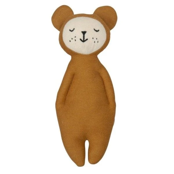 Hochet Fabelab® Ours 17 Cm Ocre Coton Bio GOTS- Jouet Bio Scandinave 1 Hochet Fabelab® Ours 17 Cm Ocre Coton Bio GOTS- Jouet Bio Scandinave