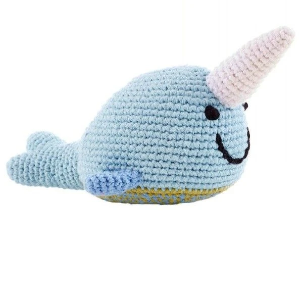 Hochet Narval Organic 15cm Pebble® Maille Crochet Coton Bio - Hochet Bébé Bio 1 Hochet Narval Organic 15cm Pebble® Maille Crochet Coton Bio - Hochet Bébé Bio