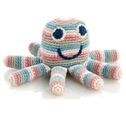 Hochet Poulpe Organic 15cm Pebble® Maille Crochet Coton Bio - Hochets Bébé Bio