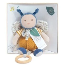 Peluche Boite à Musique Pollen 30cm Coton Bio Doudou Et Compagnie® - Doudou Bio Français -Doudou Bio Promos Boutique peluche boite a musique pollen 30cm coton bio doudou et compagnie doudou bio francais 2