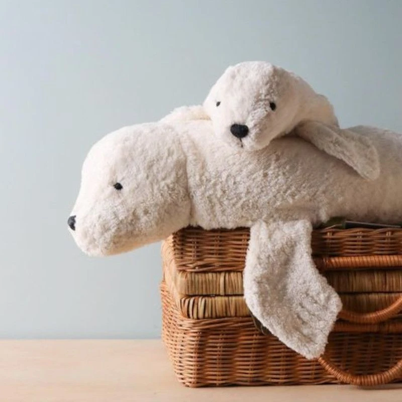 Peluche Bouillote Sèche Bébé Phoque Blanc Coton Bio 40 Cm Senger® - Bouillotte Bio Naturel Senger 2 Peluche Bouillote Sèche Bébé Phoque Blanc Coton Bio 40 Cm Senger® - Bouillotte Bio Naturel Senger – Image 2