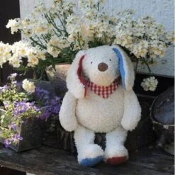 Peluche Chien Bandana Vichy Coton Bio 36cm Efie® - Peluche Chien Bio -Doudou Bio Promos Boutique peluche chien bandana vichy coton bio 36cm efie peluche chien bio 2